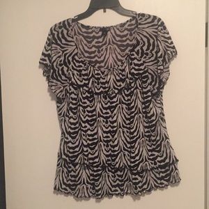 Black and white zebra blouse